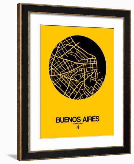 Buenos Aires Street Map Yellow-NaxArt-Framed Art Print