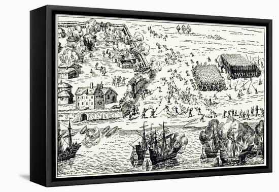 Buenos Aires: the First Settlement, Which Was Besieged by the Querandies in 1535-W. H. Koebel-Framed Premier Image Canvas