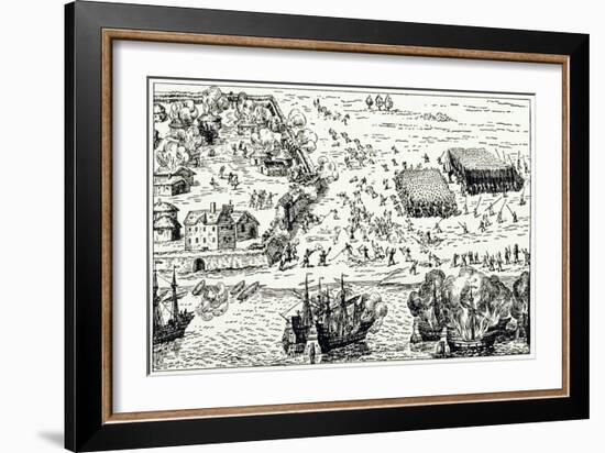 Buenos Aires: the First Settlement, Which Was Besieged by the Querandies in 1535-W. H. Koebel-Framed Giclee Print