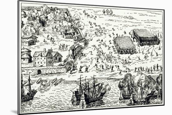 Buenos Aires: the First Settlement, Which Was Besieged by the Querandies in 1535-W. H. Koebel-Mounted Giclee Print