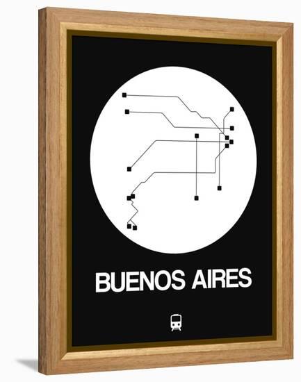 Buenos Aires White Subway Map-NaxArt-Framed Stretched Canvas