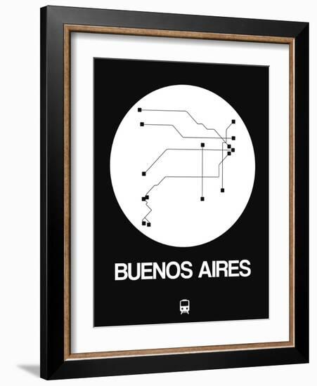 Buenos Aires White Subway Map-NaxArt-Framed Art Print