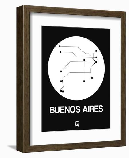 Buenos Aires White Subway Map-NaxArt-Framed Premium Giclee Print