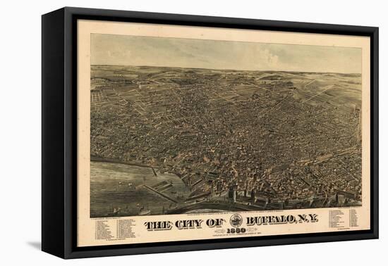 Buffalo 1880 Bird's Eye View, New York, United States-null-Framed Premier Image Canvas