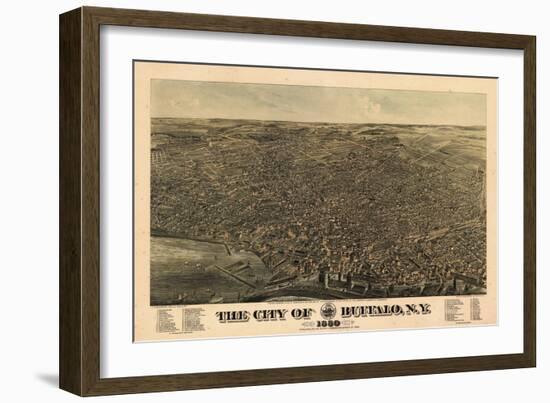 Buffalo 1880 Bird's Eye View, New York, United States-null-Framed Giclee Print