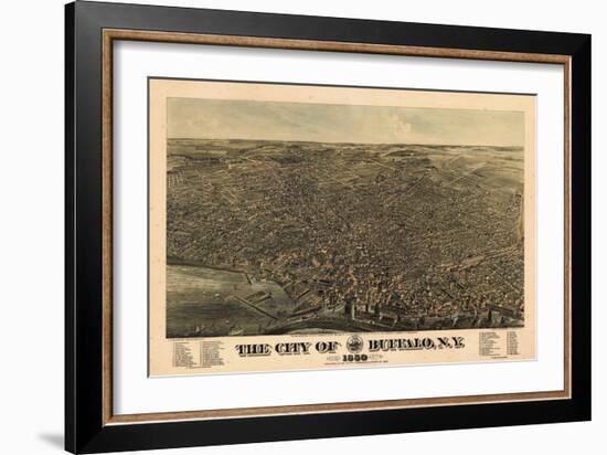 Buffalo 1880 Bird's Eye View, New York, United States-null-Framed Giclee Print