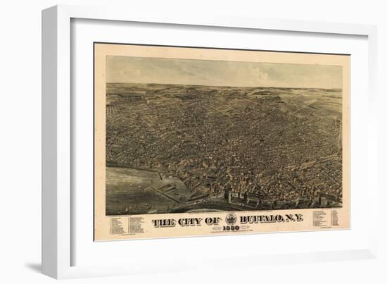 Buffalo 1880 Bird's Eye View, New York, United States-null-Framed Giclee Print