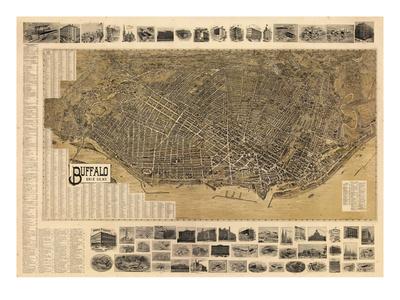 Buffalo 1902 Bird S Eye View 16x23 New York United States Giclee Print Art Com