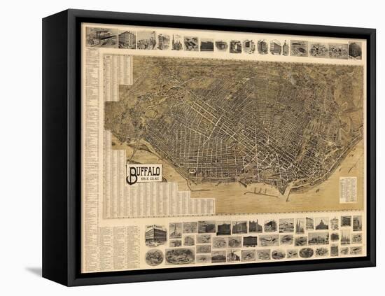 Buffalo 1902 Bird's Eye View 16x23, New York, United States-null-Framed Premier Image Canvas