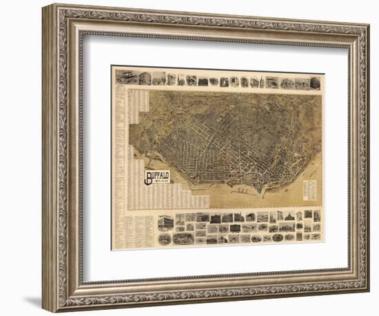 Buffalo 1902 Bird's Eye View 16x23, New York, United States-null-Framed Giclee Print