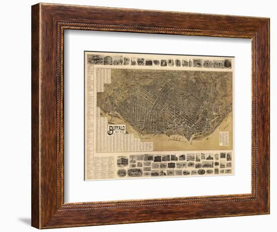 Buffalo 1902 Bird's Eye View 16x23, New York, United States-null-Framed Giclee Print