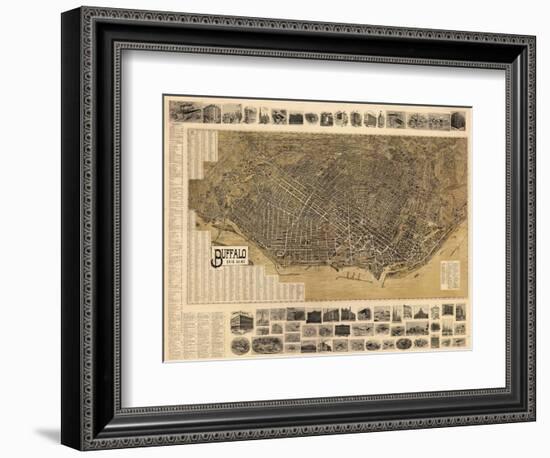 Buffalo 1902 Bird's Eye View 16x23, New York, United States-null-Framed Giclee Print