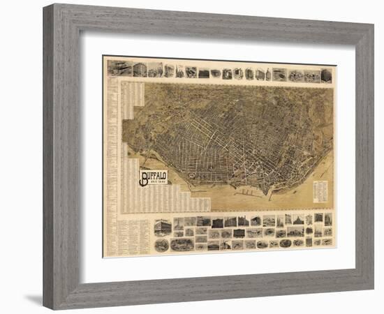 Buffalo 1902 Bird's Eye View 16x23, New York, United States-null-Framed Giclee Print