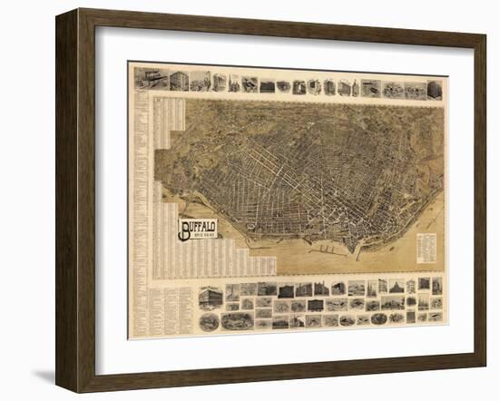 Buffalo 1902 Bird's Eye View 16x23, New York, United States-null-Framed Giclee Print