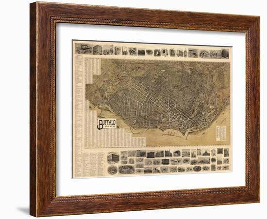 Buffalo 1902 Bird's Eye View 16x23, New York, United States-null-Framed Giclee Print