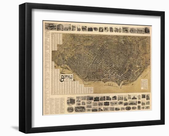 Buffalo 1902 Bird's Eye View 16x23, New York, United States-null-Framed Giclee Print