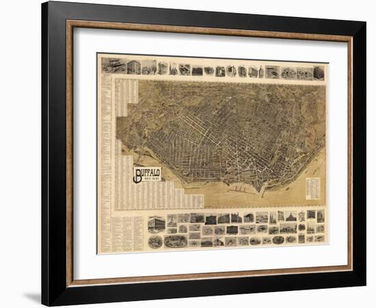 Buffalo 1902 Bird's Eye View 16x23, New York, United States-null-Framed Giclee Print