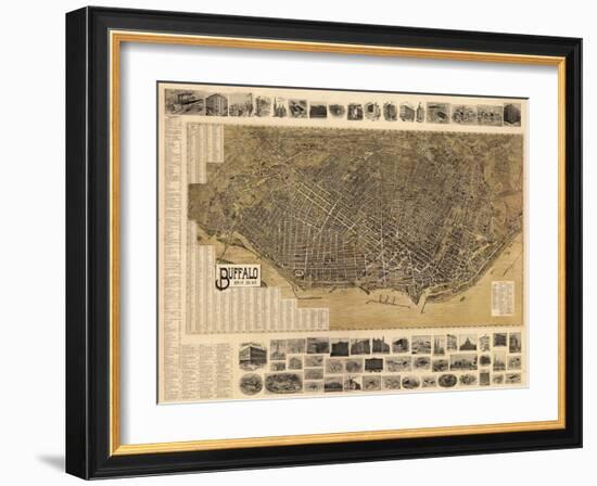 Buffalo 1902 Bird's Eye View 16x23, New York, United States-null-Framed Giclee Print