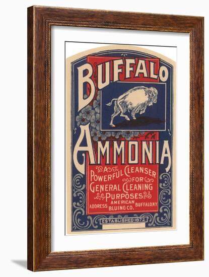 Buffalo Ammonia Label-null-Framed Giclee Print