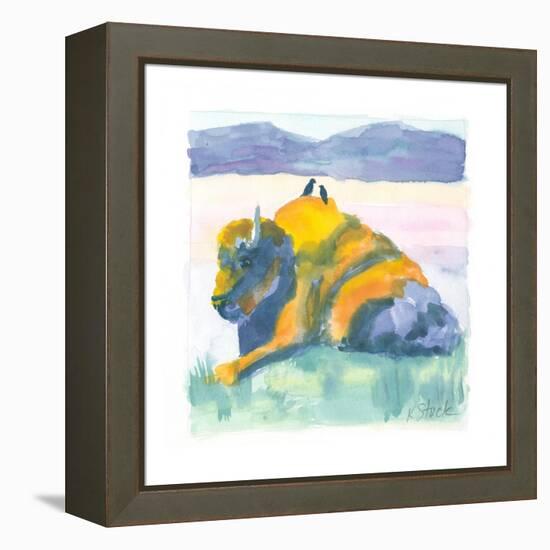 Buffalo And Birds-Kerstin Stock-Framed Stretched Canvas