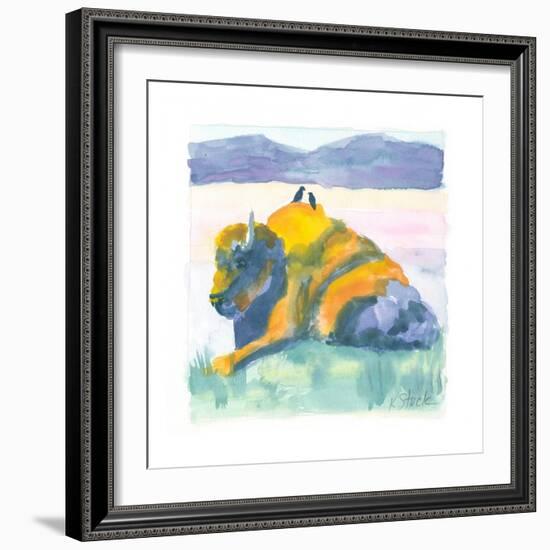 Buffalo And Birds-Kerstin Stock-Framed Art Print