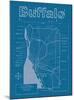 Buffalo Artistic Blueprint Map-Christopher Estes-Mounted Art Print