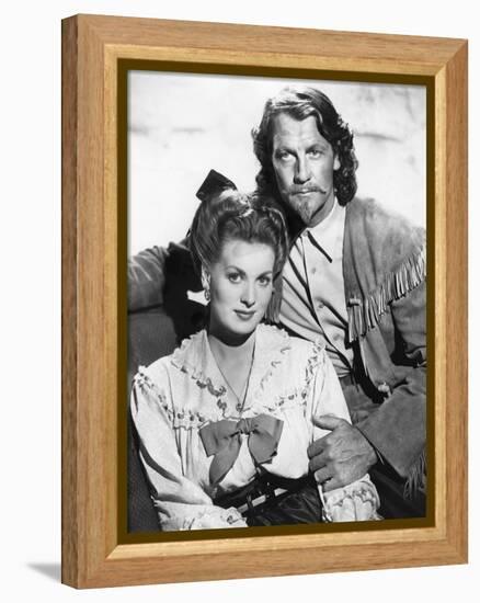 BUFFALO BILL, 1944 directed by WILLIAM WELLMAN Maureen O'Hara and Joel McCrea (b/w photo)-null-Framed Stretched Canvas