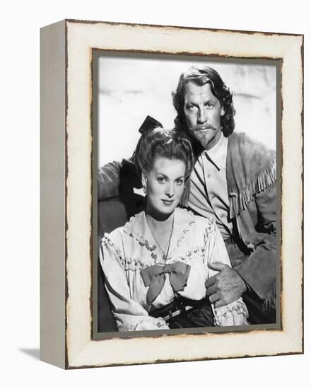 BUFFALO BILL, 1944 directed by WILLIAM WELLMAN Maureen O'Hara and Joel McCrea (b/w photo)-null-Framed Stretched Canvas