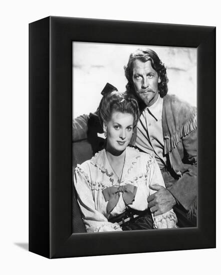 BUFFALO BILL, 1944 directed by WILLIAM WELLMAN Maureen O'Hara and Joel McCrea (b/w photo)-null-Framed Stretched Canvas