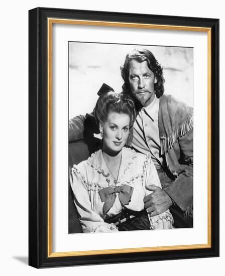 BUFFALO BILL, 1944 directed by WILLIAM WELLMAN Maureen O'Hara and Joel McCrea (b/w photo)-null-Framed Photo