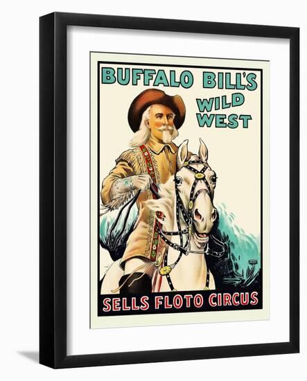 Buffalo Bill at the Sells Floto Circus Wild West Show-null-Framed Art Print