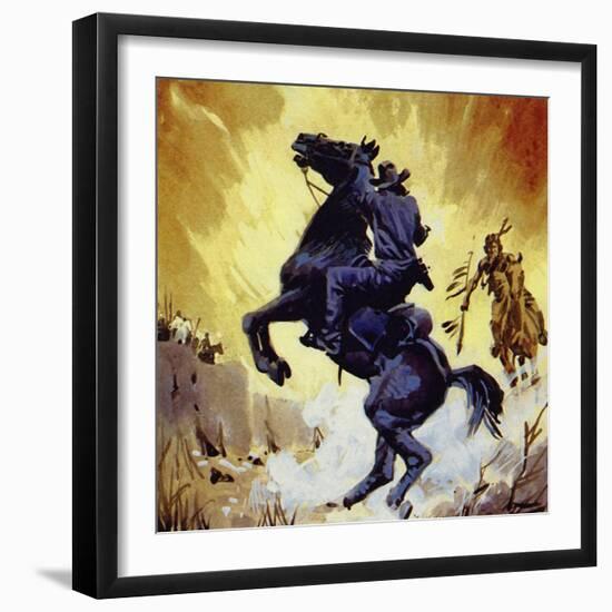 Buffalo Bill Battled Yellow Hand, Leader of the Cheyennes-null-Framed Giclee Print