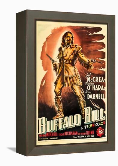 Buffalo Bill, Joel Mccrea on Italian Poster Art, 1944-null-Framed Stretched Canvas