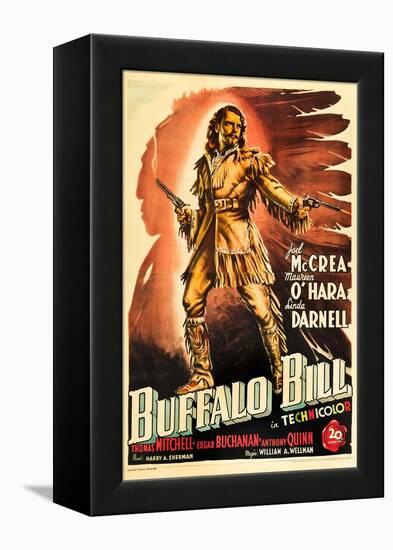 Buffalo Bill, Joel Mccrea on Italian Poster Art, 1944-null-Framed Stretched Canvas