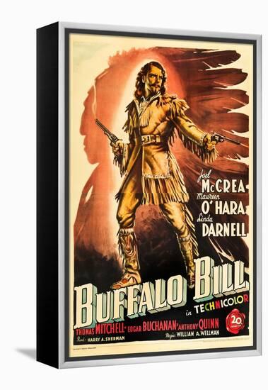 Buffalo Bill, Joel Mccrea on Italian Poster Art, 1944-null-Framed Stretched Canvas