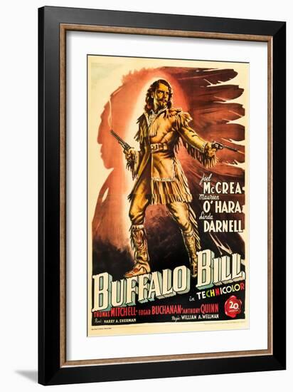 Buffalo Bill, Joel Mccrea on Italian Poster Art, 1944-null-Framed Art Print