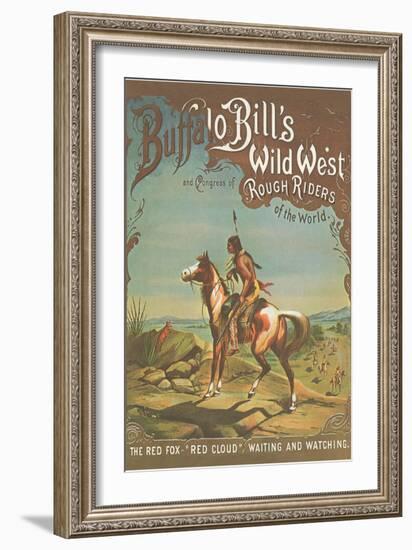 Buffalo Bill's Wild West Show Poster, Indian Brave-null-Framed Art Print