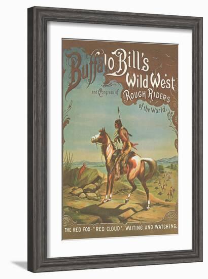 Buffalo Bill's Wild West Show Poster, Indian Brave-null-Framed Art Print