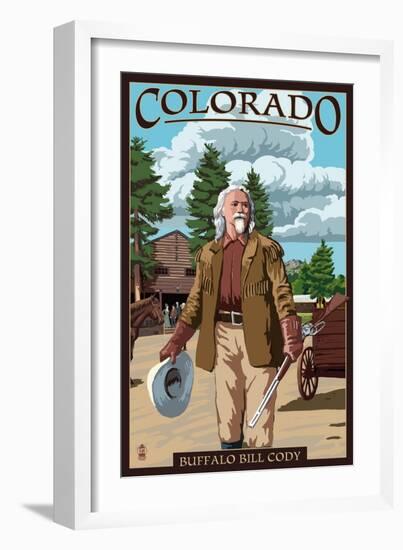 Buffalo Bill Scene - Colorado-Lantern Press-Framed Art Print