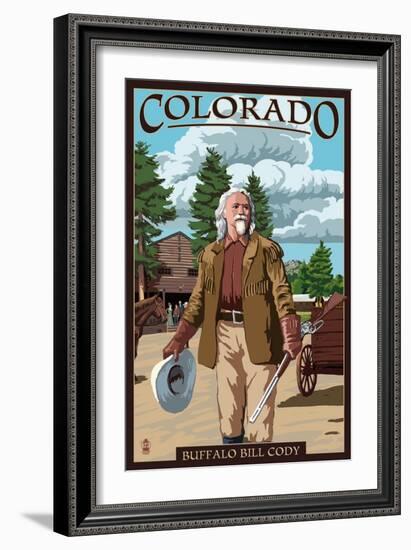 Buffalo Bill Scene - Colorado-Lantern Press-Framed Art Print