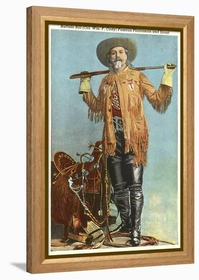 Buffalo Bill with Saddle and Rifle-null-Framed Stretched Canvas