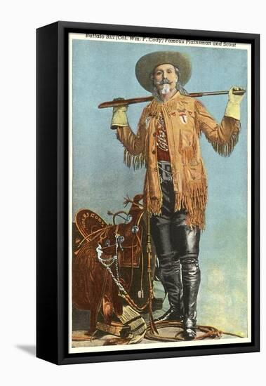 Buffalo Bill with Saddle and Rifle-null-Framed Stretched Canvas