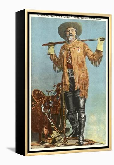 Buffalo Bill with Saddle and Rifle-null-Framed Stretched Canvas