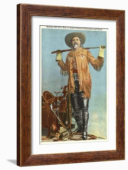 Buffalo Bill with Saddle and Rifle-null-Framed Art Print