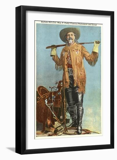 Buffalo Bill with Saddle and Rifle-null-Framed Art Print