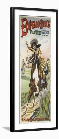 Buffalo Bills and congress of wild west rough riders of the world, amazones américaines-null-Framed Giclee Print