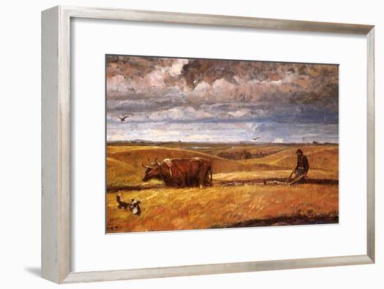 Buffalo Bones Plowed Under, 1930-Harvey Dunn-Framed Giclee Print