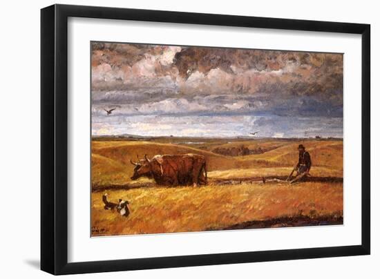 Buffalo Bones Plowed Under, 1930-Harvey Dunn-Framed Giclee Print