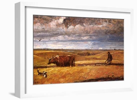 Buffalo Bones Plowed Under, 1930-Harvey Dunn-Framed Giclee Print