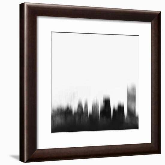 Buffalo City Skyline - Black-NaxArt-Framed Art Print